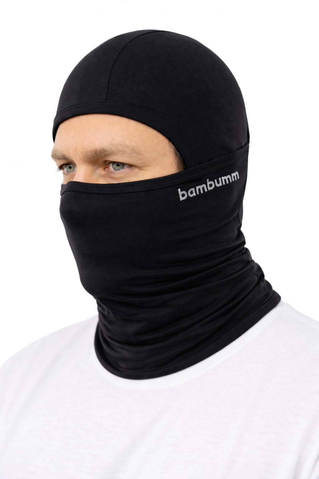 Bamboo Balaclava for Men & Women | Breathable Full Face Cover | Sweat Wicking, Anti-Odour & Soft Unisex Face Mask for Riding, Winter & Outdoor Use Black-image-34