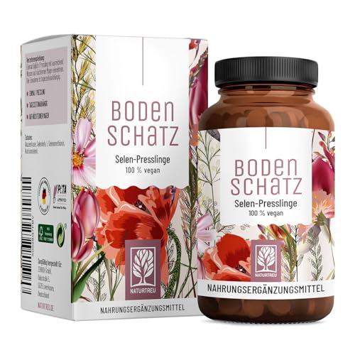 NATURTREU® Selen hochdosiert - 3-fach Komplex mit 200 µg Selen pro Tag - 270 Tabletten, ohne unerwünschte Zusatzstoffe, in Deutschland produziert & geprüft - 100% vegan