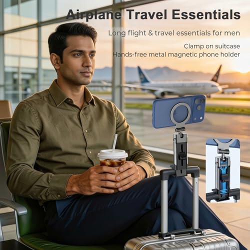 Image of ZORBES Airplane Phone Holder, Adjustable Foldable Stand, 360 Rotation