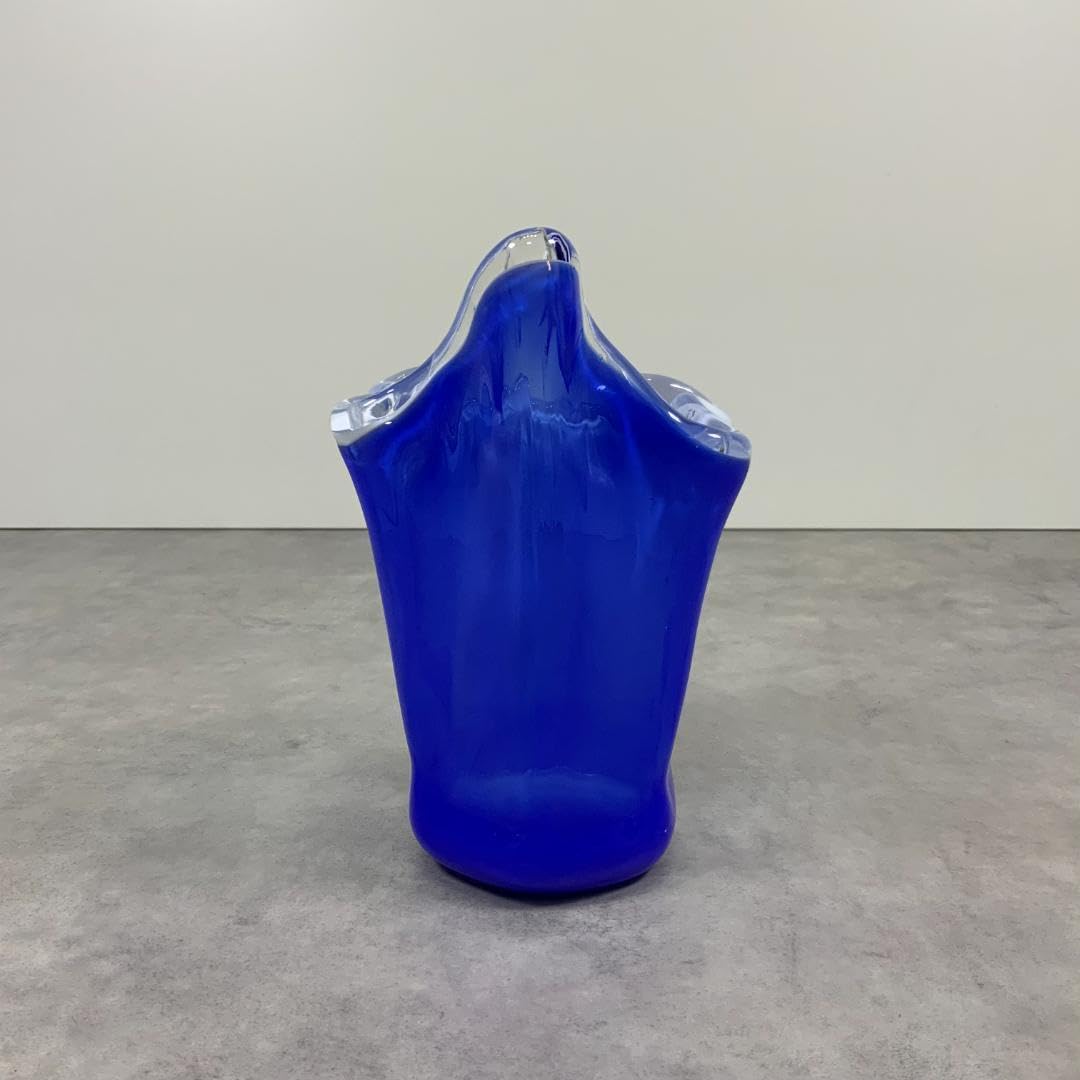 ジャパン ヴィンテージ ガラス ベース ブルー 青 花器 花瓶 ビンテージ