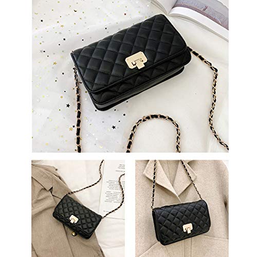 Damen-Schultertasche aus Leder, modische Clutch, Handtasche, gesteppt, Designer-Umhängetasche mit Kettenriemen – Bild 5