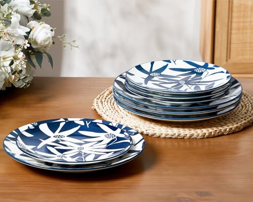ONEMORE-Dinner-Plates-Set-of-4-105-Inch-Porcelain-Plates-Blue-Salad-Dessert-Plates-Microwave-Dishwasher-Safe-Scratch-Resistant-Large-Serving-Dish-Plates ONEMORE Dinner Plates Set of 4 105 Inch Porcelain Plates Blue Salad Dessert Plates Microwave Dishwasher Safe Scratch Resistant Large Serving Dish Plates