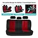 FH Group Car Seat Covers Full Set Premium Cloth - Universal Fit,Automotive Seat Cover,Low Back Front Seat Covers,Airbag Compatible,Split Bench Rear Seat,Washable Seat Cover for SUV,Sedan Red