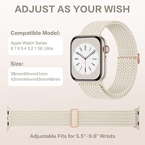 CeMiKa Braided Solo Loop Straps Compatible with Apple Watch Strap 41mm 40mm 38mm 42mm - Image 4