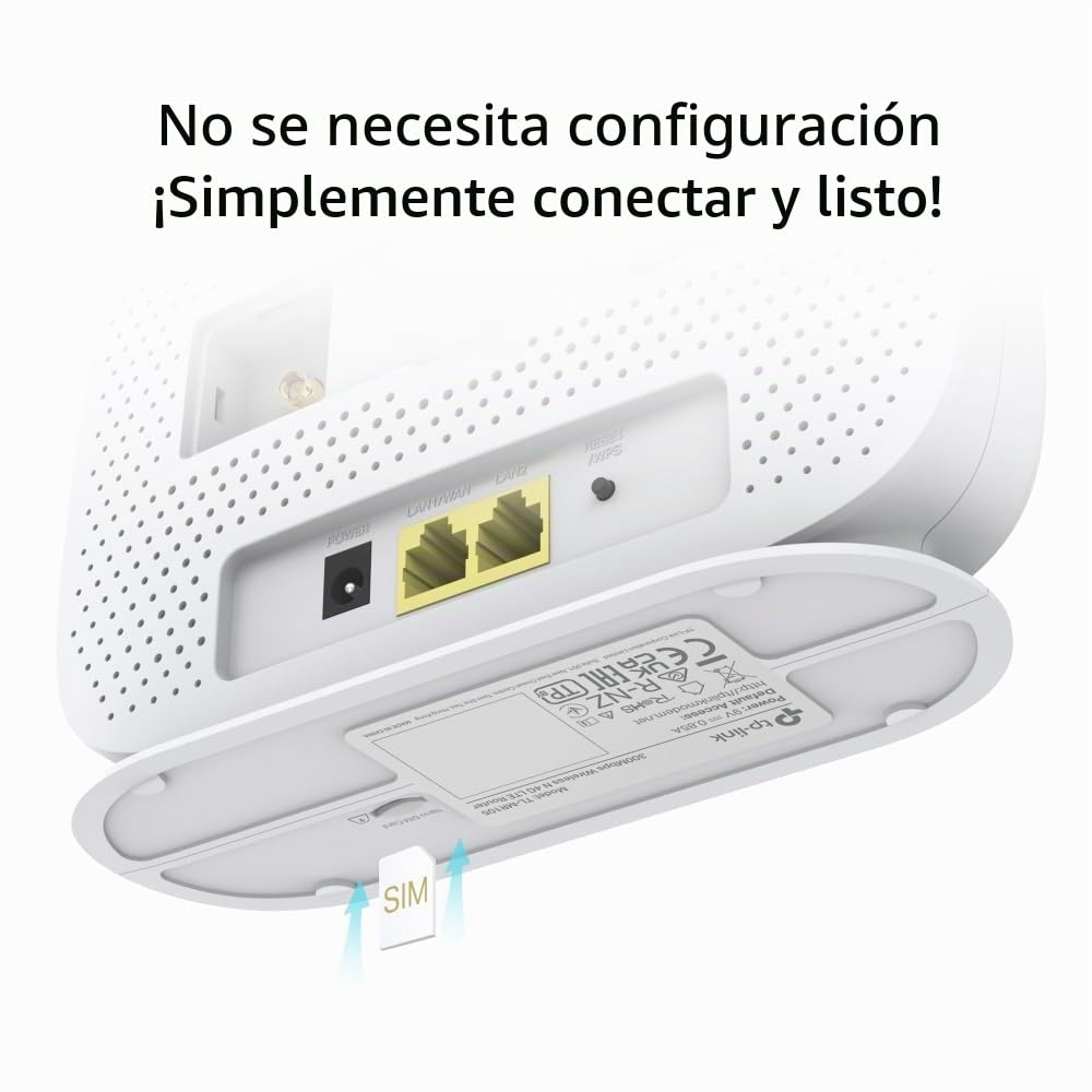 TP-Link TL-MR105| Router 4G LTE (Cat 4), Router 3G/4G Velocidad de Red hasta 300Mpbs, MicroSim, Puerto Ethernet LAN/WAN, Antena Desmontable, Plug&Play