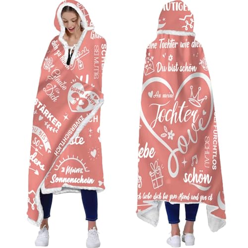 Anugsoe Geschenk für Tochter - Decke mit ärmeln, Geburtstagsgeschenk für Meine Tochter, Absolvent zum Weihnachten, 18 Geburtstag Mädchen