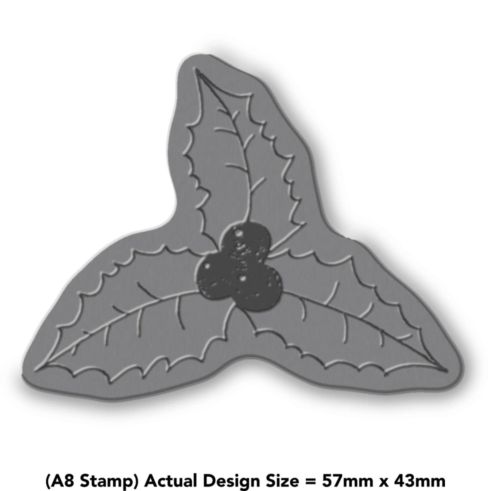 'Sprig of Holly' Rubber Stamp - Unmounted Design for Crafting & Scrapbooking, A8 (RS00045073)