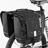 ROCKBROS パニアバッグ 自転車 サイドバック リアバッグ 防水 30L大容量 左右一体型 反射材付き 多機能 収納力 取り付け簡単 耐摩耗性 リアキャリア バッグ ツーリングバッグ マウンテンバイク クロスバイク サイクリング キャンプ 通勤 通学（ブラック）