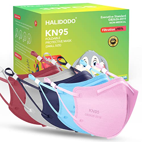 HALIDODO KN95 Face Masks Small Dimension 30 Packs, 5 Layers Safety KN95 Masks, Breathable Security Masks with Adjustable Ear Loop, Filter Effectivity≥95%, Snug for Faculty Outside, Multi Shade
