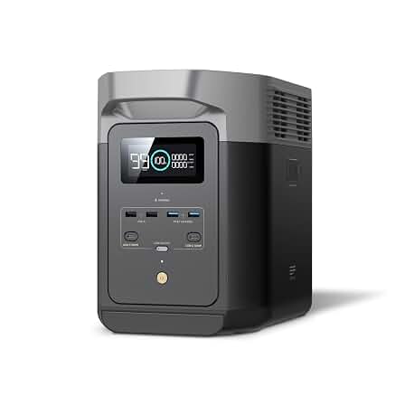 EF ECOFLOW DELTA 2 Portable Power Station | 1-3kWh Expandable | LiFePO4 Battery, 80Min Charge | 230V/50Hz India Use | Solar Generator for Home Backup, Camping, RV