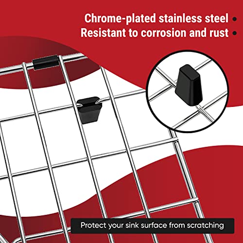Kitchen Sink Protector Grid, Stainless Steel Sink Bottom Grid 13.6 x 11.6 Inch, Sink Rack for Bottom Protection