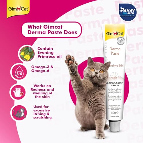 Image of DynamicSales (India) GimCat Derma Paste for Cats | Skin & Coat Support Formula for All Life Stages | Helps Maintain Healthy Skin and Shiny Coat | 50 g