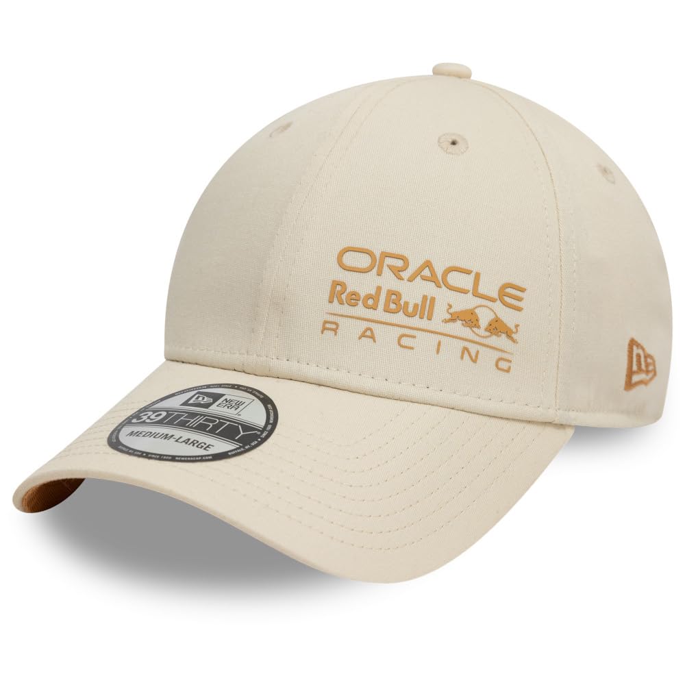New Era Red Bull Racing F1 39THIRTY Baseball Cap, Light Cream, Adjustable Fit (UK, Alpha, M, L, Cream)