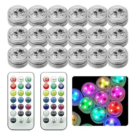 CLIUNT Mini Unterwasser Licht, 20 Stück LED Teelichter Bunt mit 2 Fernbedienung, Mehrfarbige Teichbeleuchtung, Mini Unterwasser Led Licht, Pool Beleuchtung für Aquarium Badewanne Pool Garten Party