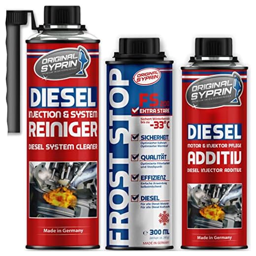 SYPRIN Diesel All-Year Set – rengöringsmedel tillsats och froststopp I rengöring och vård för året runt – bränsletillsats I dieselrengöring I vintertillsats