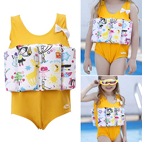BESPORTBLE, 1 peça, flutuabilidade, estampa de desenho amarelo, roupa de natação para treinamento de