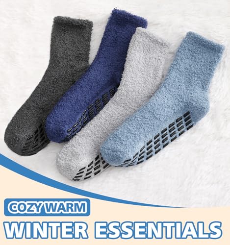 Image of Slipper Socks for Women Men Grip Hospital Socks with Grips Fuzzy Non Slip Warm Womens Gifts