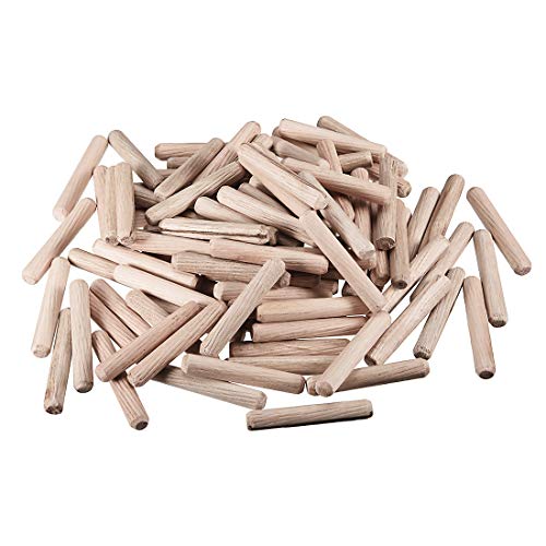 Chevilles en bois 8x50mm en hêtre séché au four uxcell pour assemblage de meubles, 100pcs