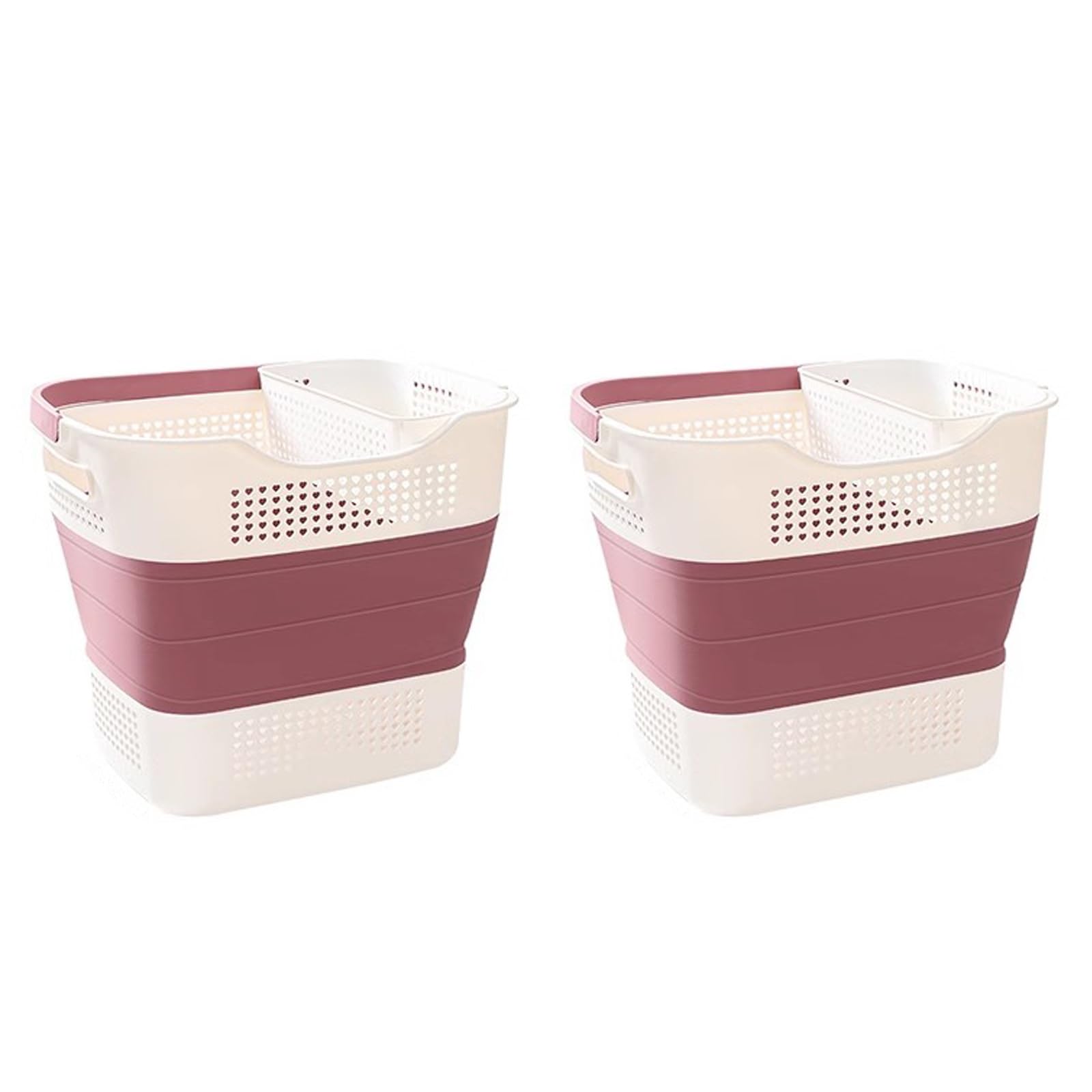 Folding dirty laundry basket, Collapsible Laundry Baskets With Underwear Basket Multicolor 2 Pack(Red)