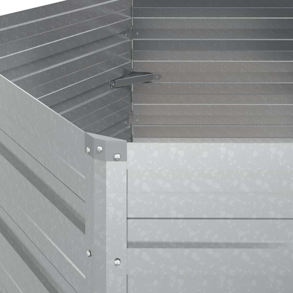 Garden Raised Bed Silver Galvanized Steel, Large 50.8x50.8x30.3 Inch Durable Outdoor Planter for Vegetables, Herbs, Flowers