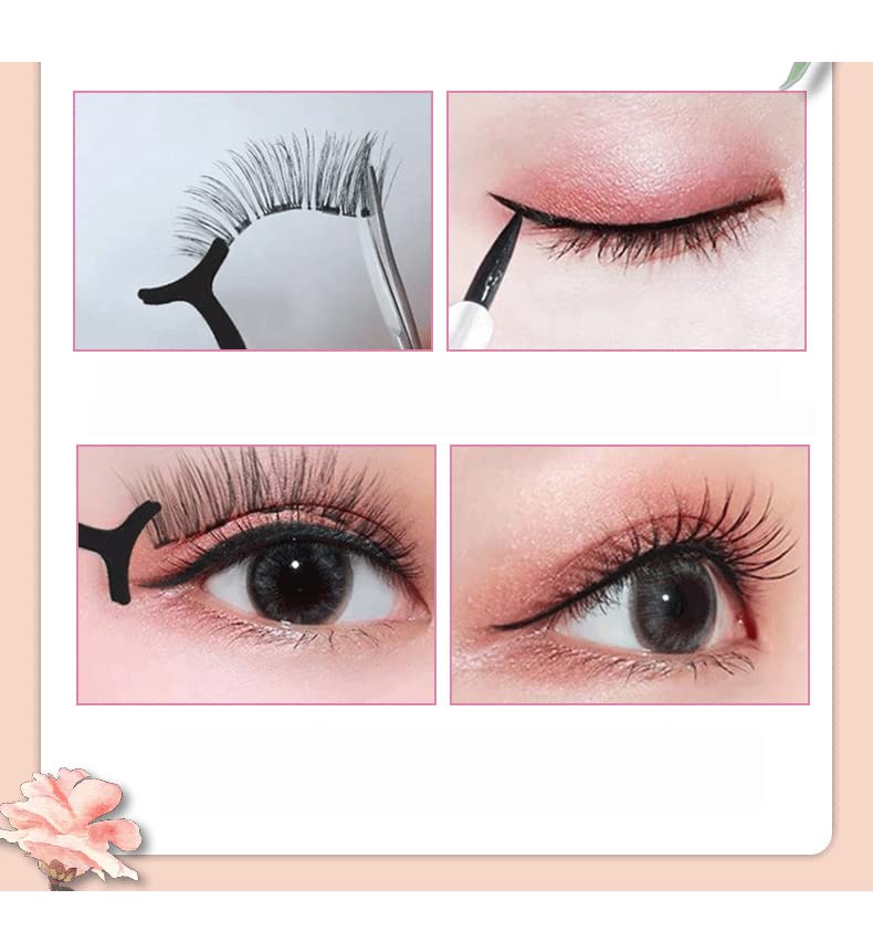Miniatura 5 de Kit de pestañas magnéticas de 10 pares de pestañas magnéticas falsas, cortas y pequeñas, delineador magnético con cepillo suave y delineador de ojos