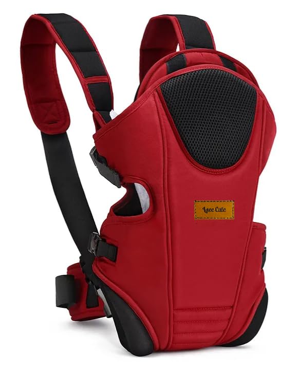 Laee cute 3 in 1 Adjustable Baby Carrier Kangaroo Head Support Safety Belt Sling Backpack Baby Carrier (Red to Black)-image-16