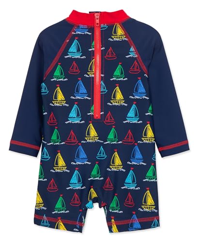 Little Me Clothes for Baby Boys' Long Sleeve Full Coverage Rash Guard Suit, 6-24 Months