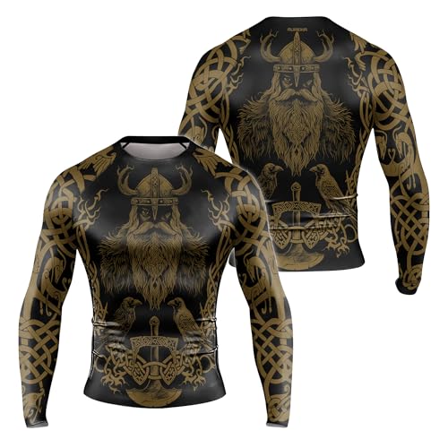 Viking Long Sleeve Rash Guard for Men – Compression Fit Training Shirt for MMA, BJJ, and Fitness Workouts