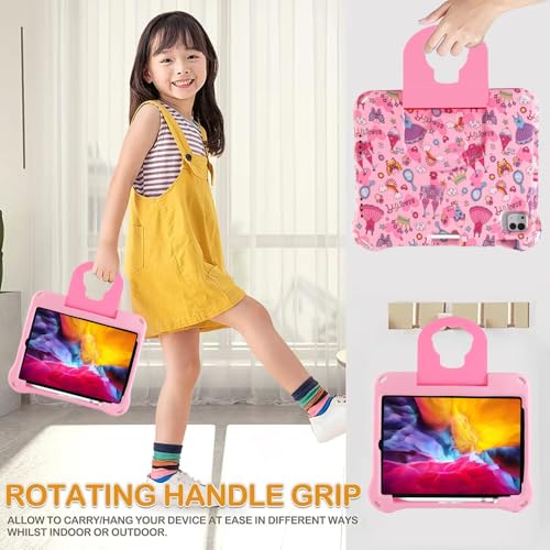 iPad Air 11 2026 M4 11 inch Kids Tablet Case for Kids Boy Girl,iPad Air 4th 5th 6th Generation Princess Light EVA Foam Shockproof Kid-Friendly Kid Pro Tablet Cover with Stand Handle Pink - image 5