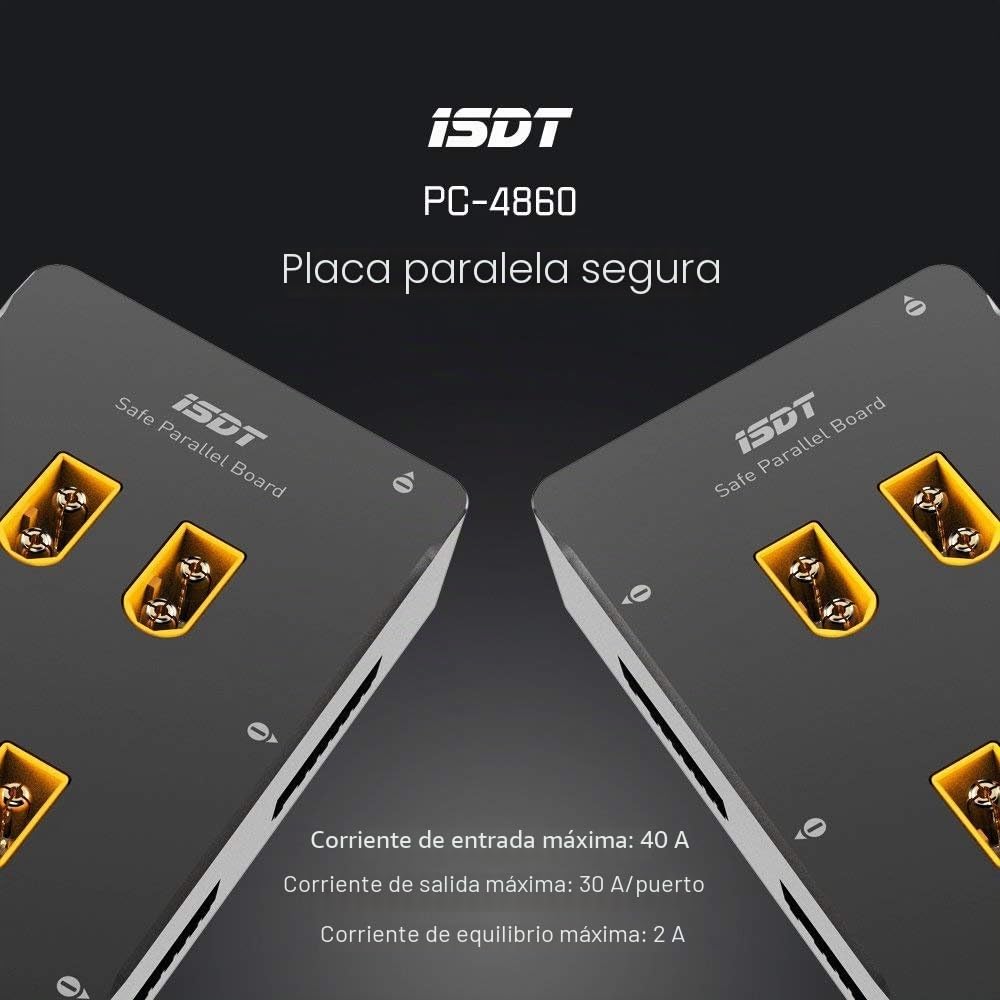 ISDT PC-4860 Lipo cargador paralelo estación de carga soporte 4 paquetes de 1-8S XT60 RC LiPo batería