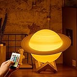 Kids Lamp with 6.5 inches,Saturn Planets Lamp for Kids,3D LED Night Light for Kids,16 Colors...