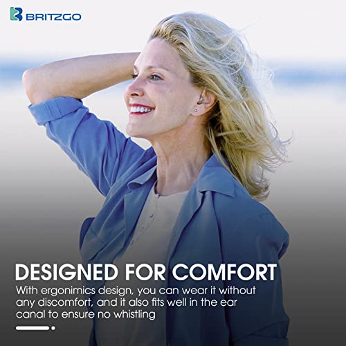 Britzgo Bha-220D (2 Pack) Silver Hearing Amplifier, Modern And Fashion Designed Adjustable Tube To Fit Both Ears, Silver/Gray #TOP2