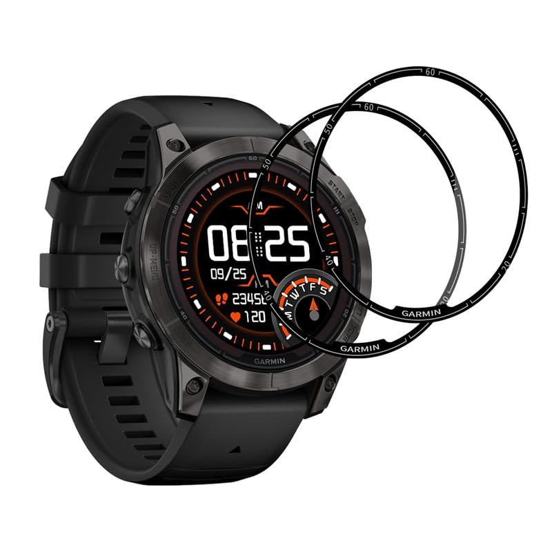 Camokia Pack de 2 protectores de pantalla de cristal templado para Garmin Fenix 7X Pro, dureza 9H, HD, protector de pantalla para Garmin Fenix 7X Pro, película de vidrio templado ultra transparente de