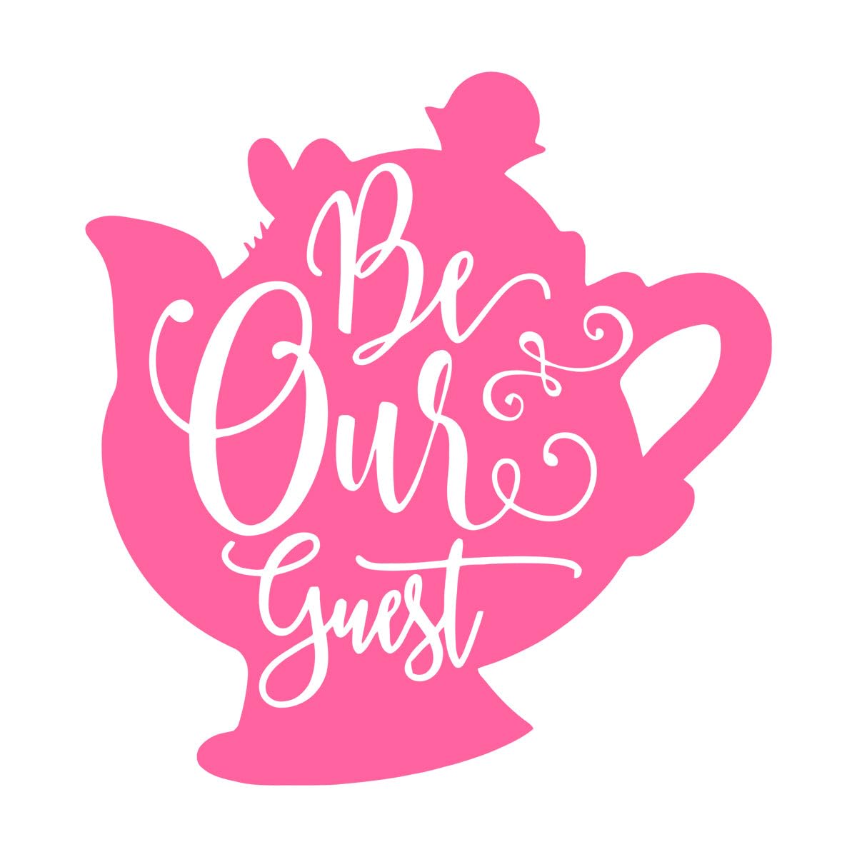 Be Our Guest Wall Decal Sign Teapot Quote for Living Room Kids Room Nursery Vinyl Decor Stickers Extra Large - 60x64cm