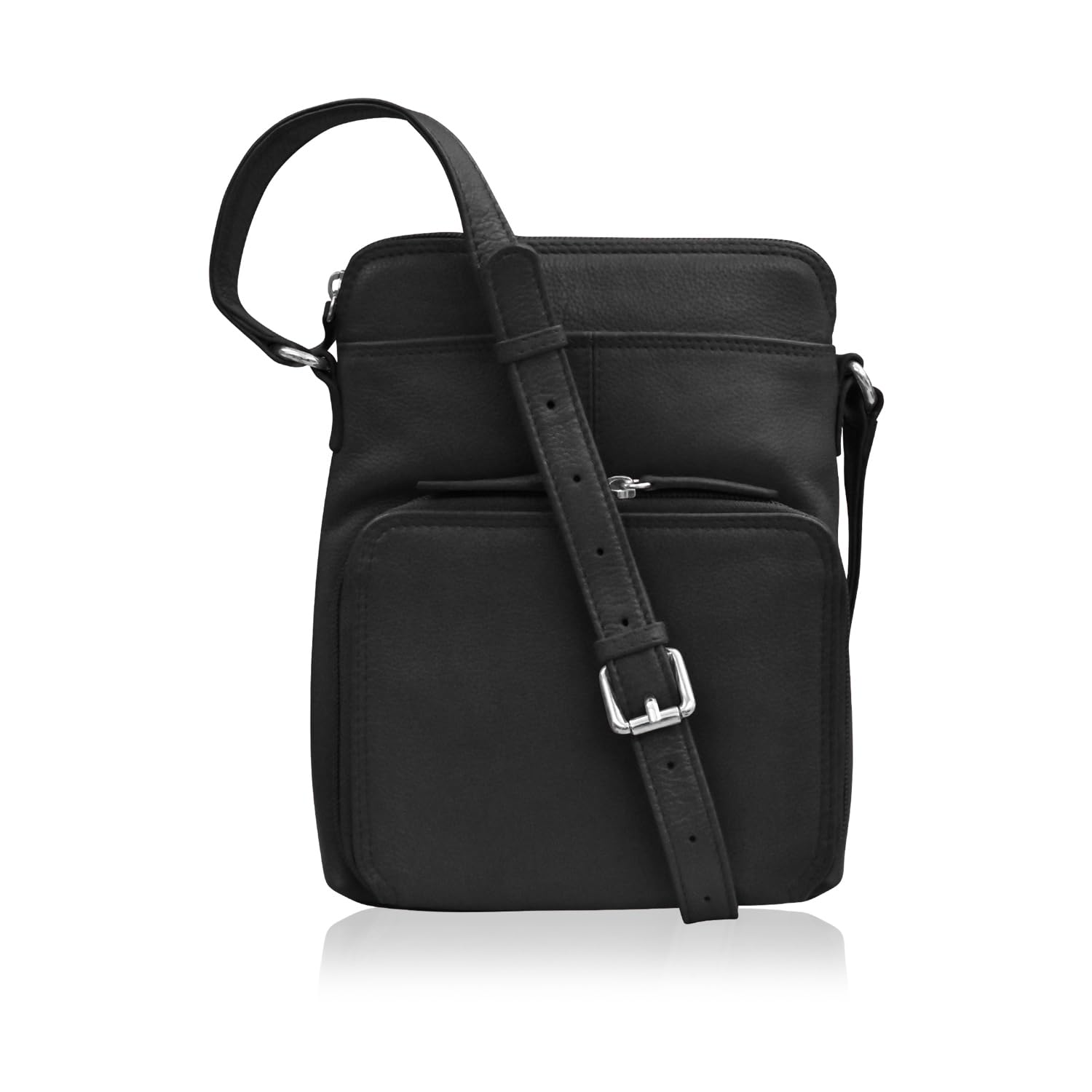 ili New York Damen Leder Schultertasche W/Seite Organisieren Umhängetasche