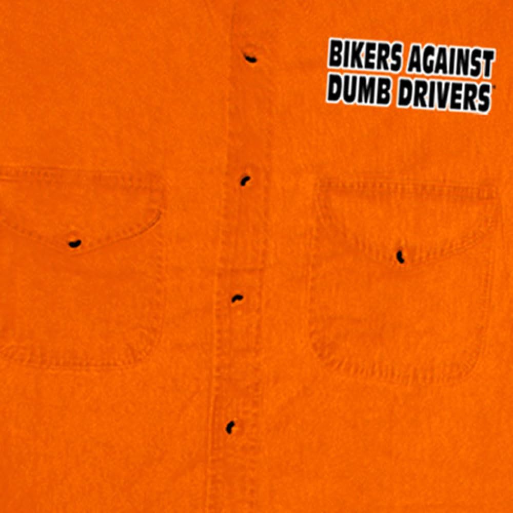 Hot Leathers Safety Chemise sans Manches en Jean Bikers Against Dumb Drivers Orange