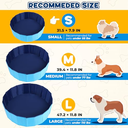 FLKQC Whelping Pen for Dogs, Foldable Birthing Pool for Dog, Whelping Box for Puppies, Poartable Plastic Swimming Pool & Bath Tub for Dogs (31.5” Dia. × 8” H (80cm × 20cm)) - Image 3
