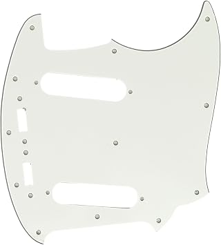 Musiclily Pro 12-Hole Guitar Pickguard for JPN Fender Japan Mustang, 3Ply Parchment