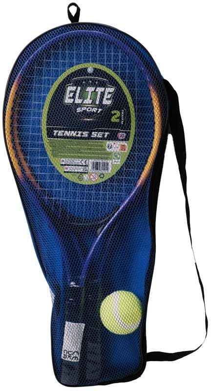 Kids Junior Tennis Starter Set with 2 Metal Rackets & 1 Ball – Children's Beginner Tennis Game Toy, Lightweight Outdoor Sports Play Set for Boys & Girls, Garden, Park & Beach Fun