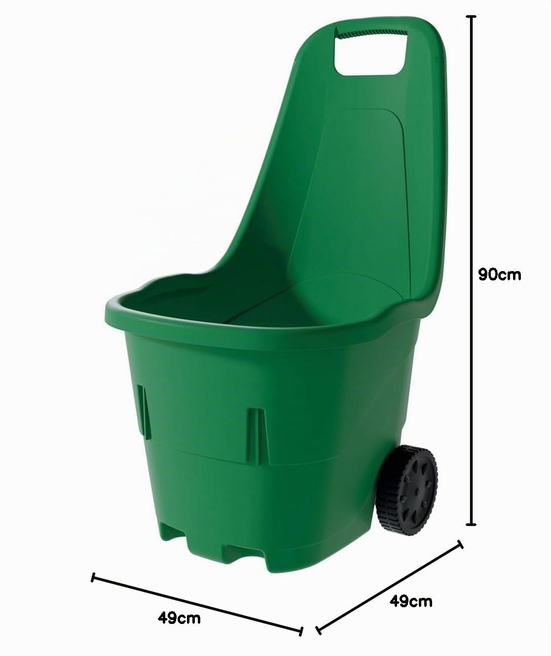Chariot de jardin avec 2 roues en polypropylène avec dimensions mm. 485x575x875h