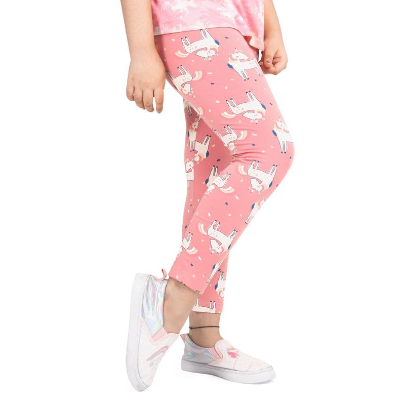 Image of ARIEL Cotton Printed Non-Transparent Regular Fit Ankle Length Leggings for Girls