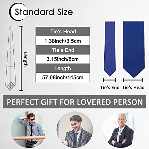 Image of Luckyvestir Mens Tie Solid Satin Neck Ties 3.15'' Formal Necktie for Wedding Business Christmas Father's Valentine's Day Gift