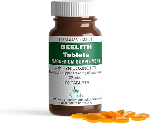 Beelith Tablets Magnesio Suplemento con y piridoxina HCL - 100 cada uno