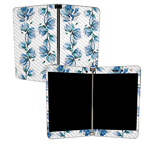 Image of MIGHTY SKINS MightySkins Carbon Fiber Skin for Microsoft Surface Duo - Blue Vines | Protective, Durable Textured Carbon Fiber Finish | Easy to Apply, Remove, and Change Styles | Made in The USA