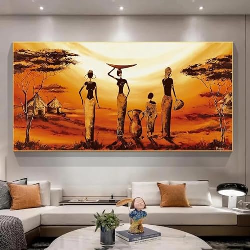 Toile art africain paysage grand format pour décoration murale salon