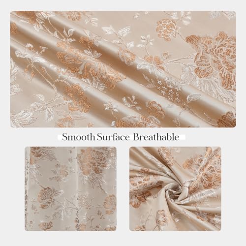 Image of FRESH FROM LOOM Room Darkening Door Curtains 12 Feet Long,Big Window Curtain Premium Polyester Rod Pocket Weaved Parda,Modern Parde for Living Room Bedroom,Home Office Jacquard Screens(Beige,12ft,1pc)