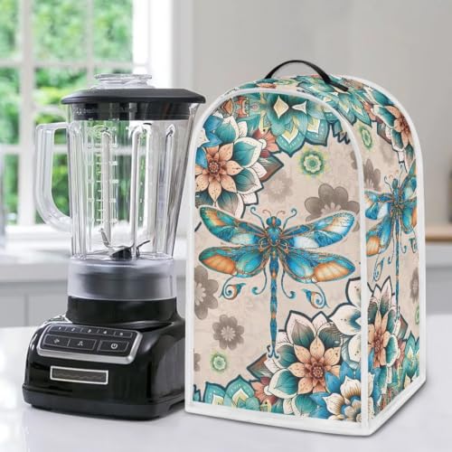 Image of Boho Dragonfly Blender Dust Cover Appliance Covers for kitchen Stand Mixer or Coffee Maker Cover Polyester Dust Proof Blender Cover with Top Handle