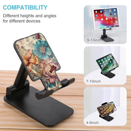 Support de téléphone pliable vintage à fleurs dessinées à la main pour iPhone Android - 3