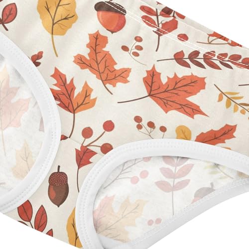 Wusikd Autumn Leaves Girls' Underwear Cotton Girls Briefs Soft Toddler Underwear 2T4