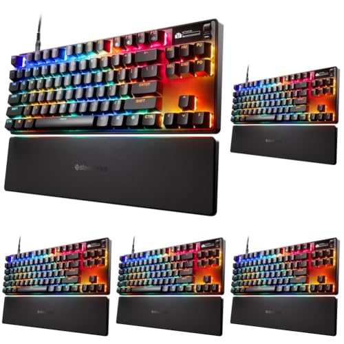 Image of SteelSeries Apex Pro TKL Gen 3 Gaming Keyboard - OmniPoint 3.0 Analog Magnetic Switches, Quickset Auto-Presets (Rapid Trigger, Rapid Tap /SOCD, Protection Mode), OLED, RGB, PBT Keycaps, USB-C, Black